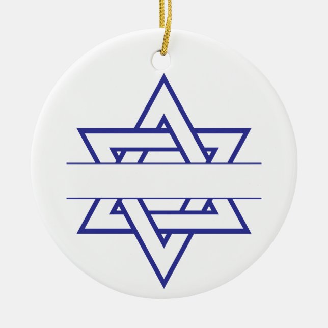 Jewish Star Julgransprydnad Keramik (Framsidan)