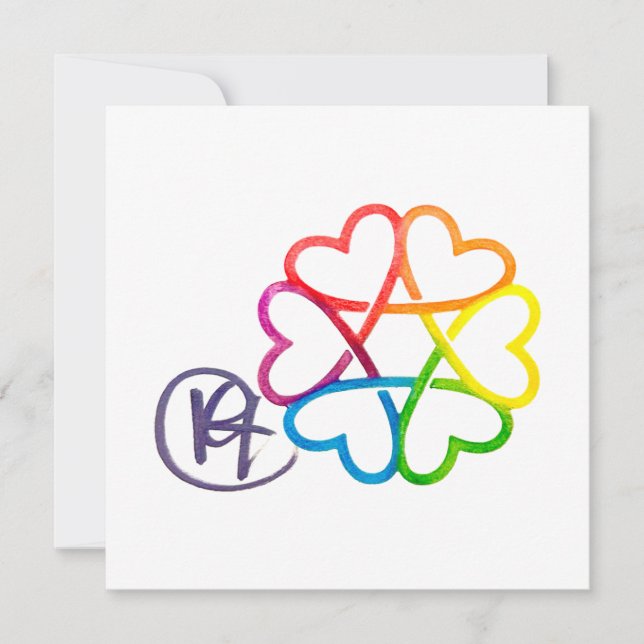 Jewish Star of Hearts Art Inbjudningar (Framsida)