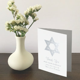 Jewish Sympathy Tack Silver Foil Star David Folierat Kort