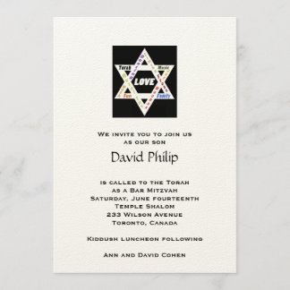 Jewish Values Star Pub Mitzvah Inbjudningar