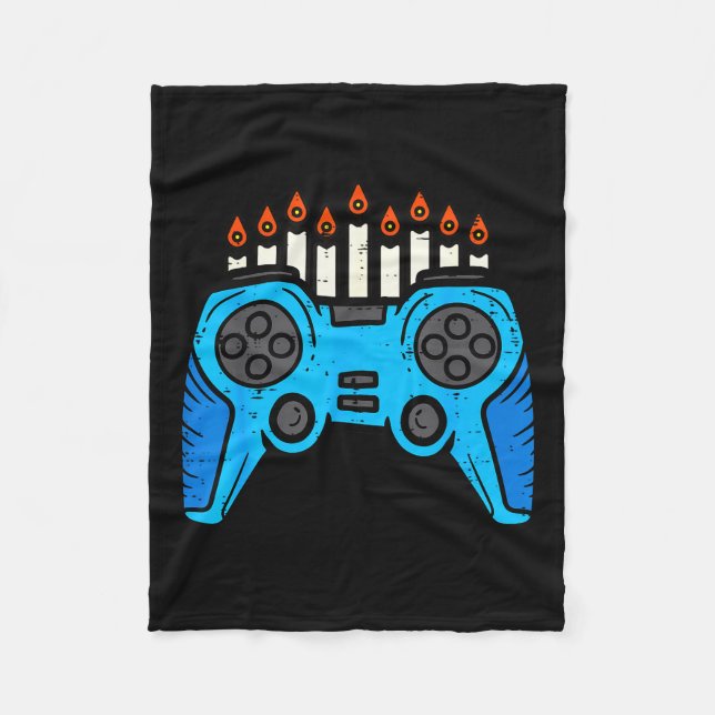 Jewish Video Game Gamer Hanukkah Chanukah Men Boy  Fleecefilt (Framsidan)