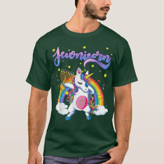 Jewnicorn Funny Hanukkah Unicorn Rainbow Hanukkah  T Shirt