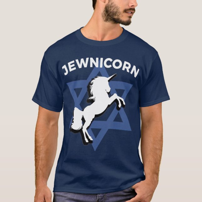 Jewnicorn Funny Jewish Hanukkah Gift T Shirt (Framsida)