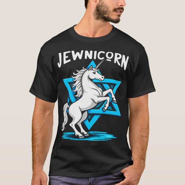 Jewnicorn Funny Jewish T Shirt (Framsida)