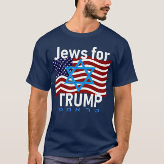 Jews forrump American Flag Star of David Hebrew Su T Shirt
