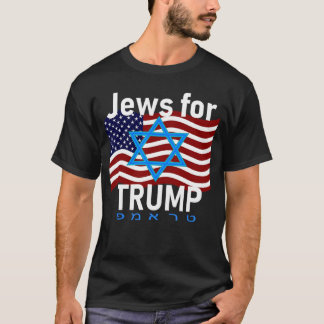 Jews forrump American Flag Star of David Hebrew Su T Shirt