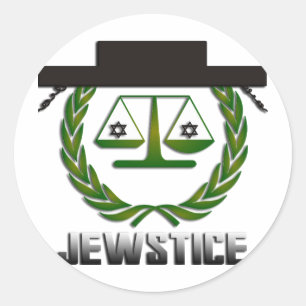 JEWSTICE.png Runt Klistermärke
