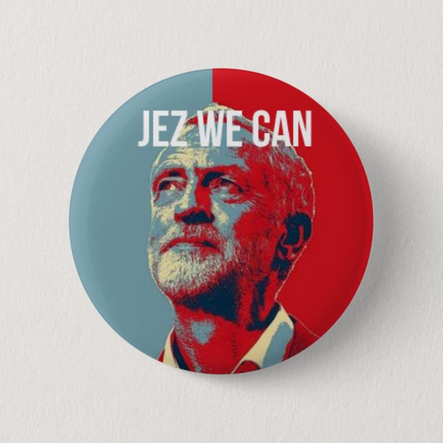 #JezWeCan - Jeremy Corbyn 4 PM emblem Knapp (Framsida)