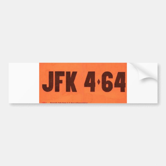 JFK 464 License Stil Bumper Sticker Bildekal (Framsidan)