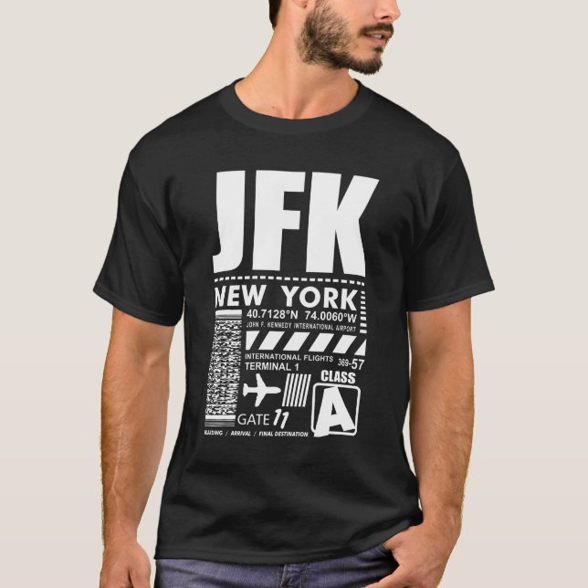 JFK Airport New York T Shirt (Framsida)