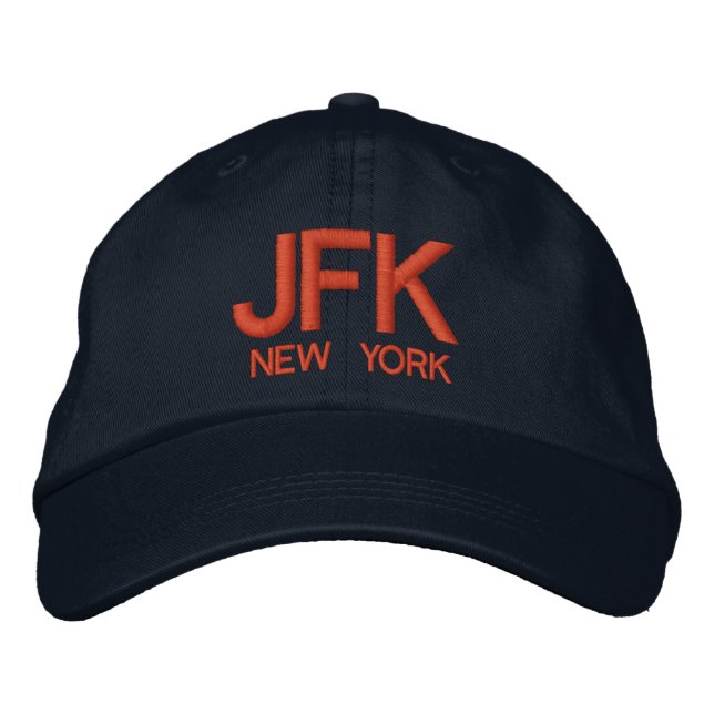 JFK Airport Personlig Justable Hat Broderad Keps (Framsida)