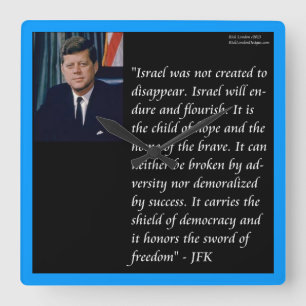 JFK & Berömd Citat från Israels murklocka Fyrkantig Klocka