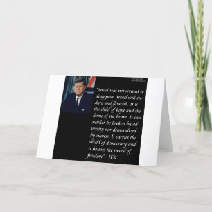 JFK & Berömd Citat om Israel Kort