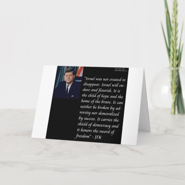 JFK & Berömd Citat om Israel Kort (Framsida)