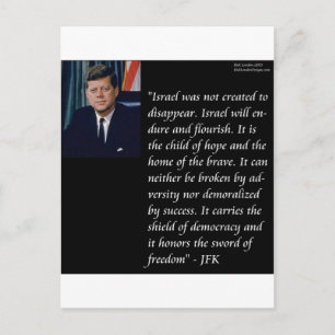 JFK & Berömd Citat om Israel Vykort
