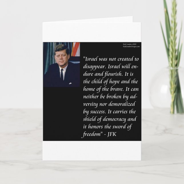 JFK & Berömd Quote Re Israel Kort (Framsida)