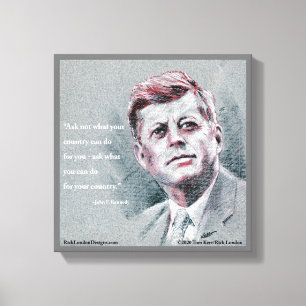 JFK & Citat Canvastryck