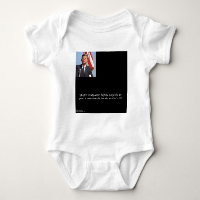 JFK Citat om att rädda rika och fattiga Tee Shirt (Framsida)