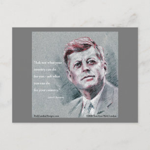 JFK & Citat Vykort