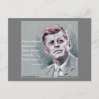 JFK & Citat Vykort