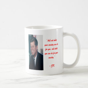 JFK & Citatet "Fråga inte" Kaffemugg