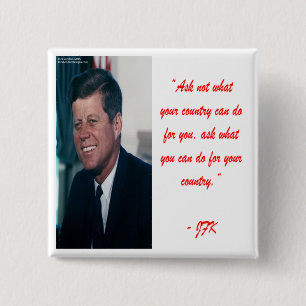JFK & Citatet "Fråga inte" Knapp