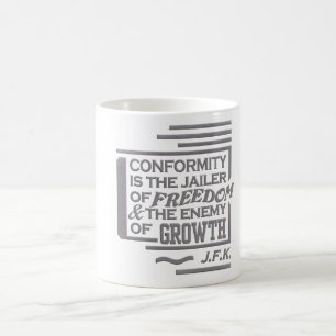 JFK-citationsteckenmuggen - välj stil & färga Kaffemugg