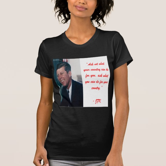 JFK & Citering ur Ask Not Tee Shirt (Framsida)