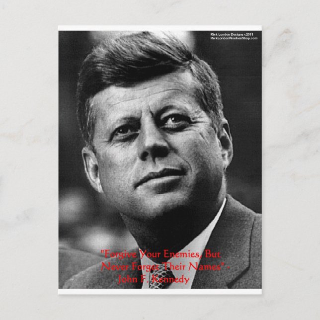 JFK "Förlåt Inte Glöm" Visdoms Citat Gåvor & Kort (Framsida)