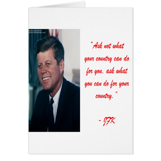 JFK & Fråga inte-citatet Hälsningskort (Framsidan)