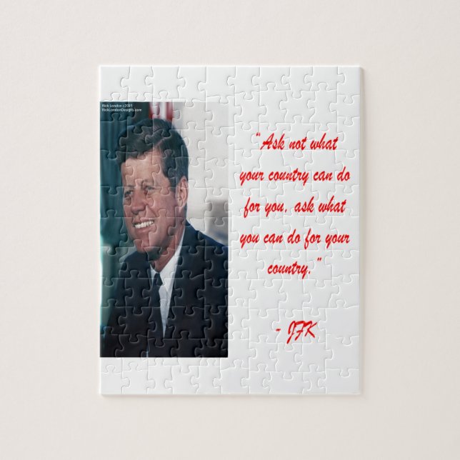 JFK & Fråga inte-citatet Pussel (Vertikal)