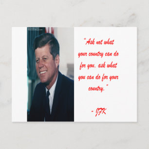 JFK & Fråga inte-citatet Vykort