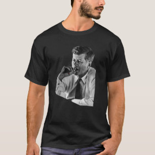 JFK John F Kennedy Cigar Smoking T Shirt