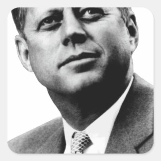 JFK - John F. Kennedy Fyrkantigt Klistermärke