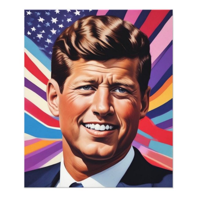 JFK John F. Kennedy Motivational Inspiration Fototryck (Framsidan)