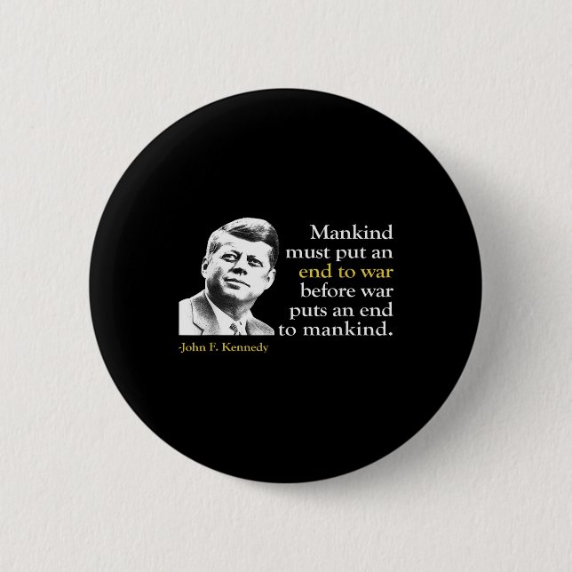 Jfk John F Kennedy President End Krig Quote Knapp (Framsida)