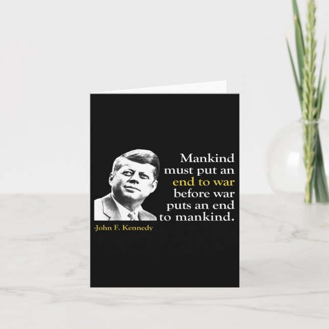Jfk John F Kennedy President End Krig Quote Kort (Framsida)