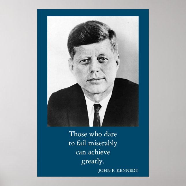 JFK John F. Kennedy Quote Achievement Motivation Poster (Framsidan)