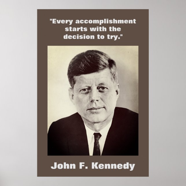 JFK John F. Kennedy Quote Motivational Brown Poster (Framsidan)