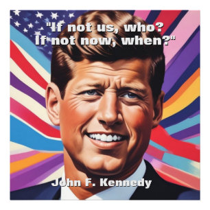 JFK John F. Kennedy Quote Motivational Inspiration Fototryck