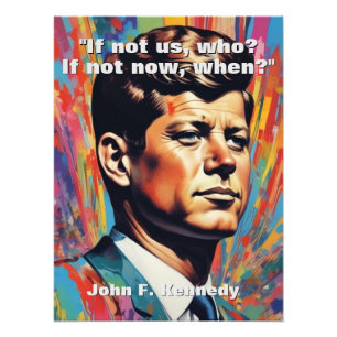 JFK John F. Kennedy Quote Motivational Inspiration Fototryck
