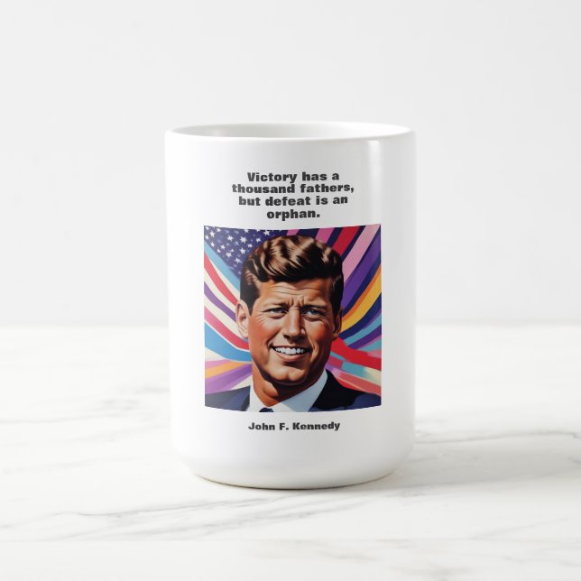 JFK John F. Kennedy Quote Motivational Inspiration Kaffemugg (Center)