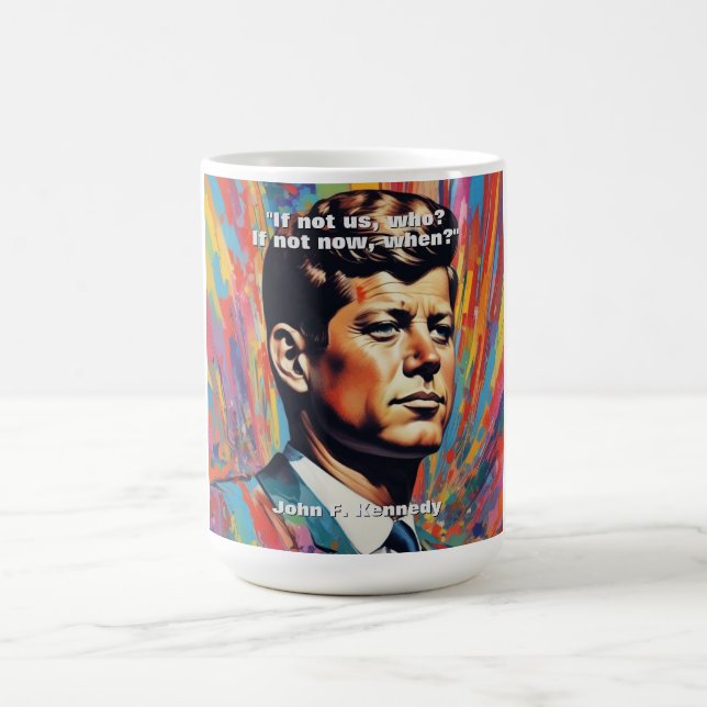JFK John F. Kennedy Quote Motivational Inspiration Kaffemugg (Center)