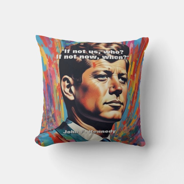 JFK John F. Kennedy Quote Motivational Inspiration Kudde (Framsida)
