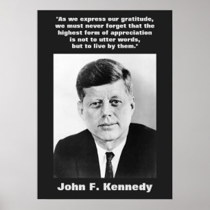 JFK John F. Kennedy Quote Motivational Inspiration Poster