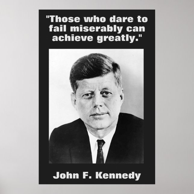JFK John F. Kennedy Quote Motivational Inspiration Poster (Framsidan)