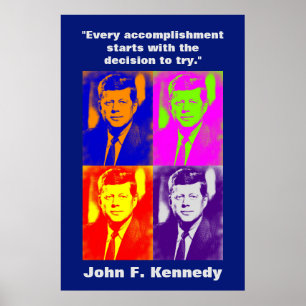 JFK John F. Kennedy Quote Motivational Inspiration Poster