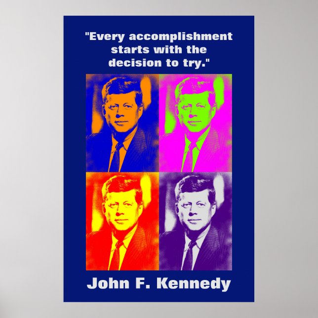 JFK John F. Kennedy Quote Motivational Inspiration Poster (Framsidan)