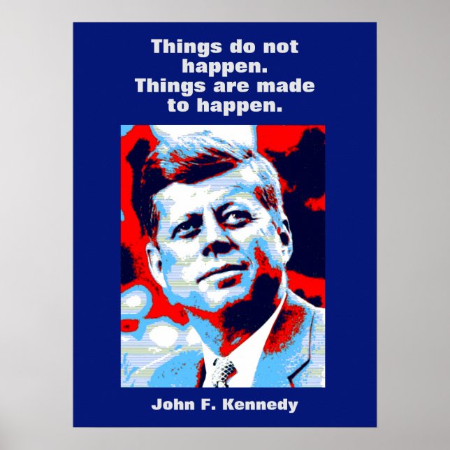 JFK John F. Kennedy Quote Motivational Inspiration Poster (Framsidan)