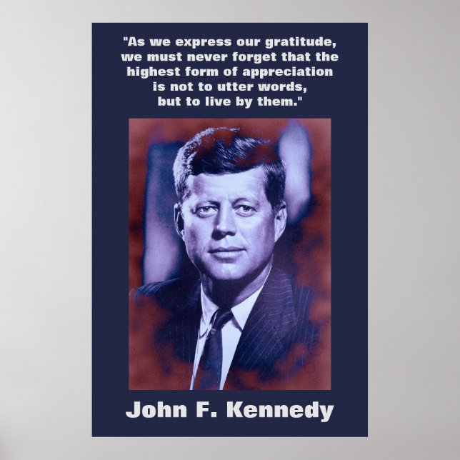 JFK John F. Kennedy Quote Motivational Inspiration Poster (Framsidan)